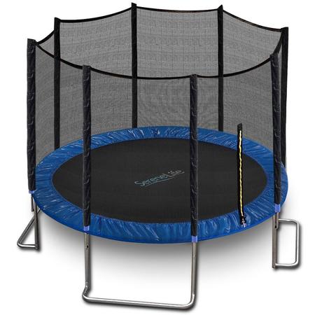 Serenelife 12Ft Trampoline With Outer Safety Net SLTRA12BL